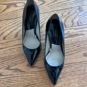 Zara Black Patent Leather Heels